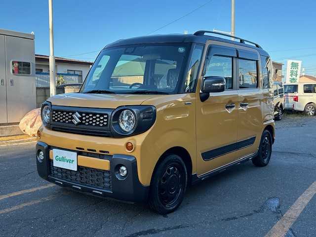 スズキ スペーシア ギア HYBRID XZ 道央・札幌 2019(令1)年 3.8万km アクティブイエロー/ガンメタリック2トーン /4WD//ワンオーナー//寒冷地仕様//社外メモリーナビ/  (DVD/CD/BT/ラジオ/フルセグ)//バックカメラ//衝突軽減ブレーキ//レーンキープアシスト//コーナーセンサー//アイドリングストップ//両側パワースライドドア//前席シートヒーター//革巻きステアリング//ステアリングリモコン//横滑り防止装置//ETC//LEDヘッドライト//フォグライト//オートライト//ウィンカーミラー//電動格納ミラー//ルーフレール//純正フロアマット//純正ドアバイザー//USBソケット//スマートキー//エンジンプッシュスタート//スペアキー//取扱説明書//保証書//ナビ取説