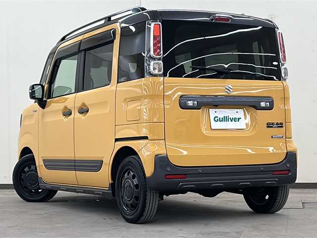 スズキ スペーシア ギア HYBRID XZ 道央・札幌 2019(令1)年 3.8万km アクティブイエロー/ガンメタリック2トーン /4WD//ワンオーナー//寒冷地仕様//社外メモリーナビ/  (DVD/CD/BT/ラジオ/フルセグ)//バックカメラ//衝突軽減ブレーキ//レーンキープアシスト//コーナーセンサー//アイドリングストップ//両側パワースライドドア//前席シートヒーター//革巻きステアリング//ステアリングリモコン//横滑り防止装置//ETC//LEDヘッドライト//フォグライト//オートライト//ウィンカーミラー//電動格納ミラー//ルーフレール//純正フロアマット//純正ドアバイザー//USBソケット//スマートキー//エンジンプッシュスタート//スペアキー//取扱説明書//保証書//ナビ取説