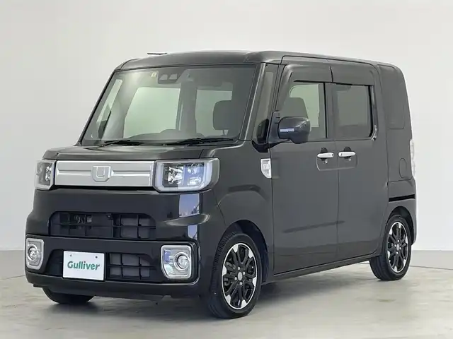 ダイハツ ウェイク G ターボ リミテッド SAⅢ 群馬県 2019(令1)年 4.5万km ブラックマイカメタリック 衝突被害軽減ブレーキ　純正７インチナビ　パノラマビューモニター　両側パワースライドドア　オートマチックハイビーム　ベンチシート　純正１５インチアルミホイール　横滑り防止装置　プッシュスタート　ＡＢＳ