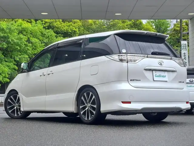 トヨタ エスティマ アエラス 大阪府 2013(平25)年 9.8万km ホワイトパールクリスタルシャイン /禁煙車//純正HDDナビ【NHZN-W61G】//Bluetooth/フルセグ/DVD//両側パワースライドドア//純正18インチアルミホイール//ローダウン//ビルトインETC//キセノン//ステアリングスイッチ//社外レーダー付ルームミラー//ウインカーミラー//フォグライト//Wエアバッグ//ABS//スマートキー//スペアキー有