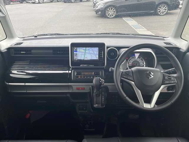 スズキ スペーシア カスタム HYBRID XS 山口県 2021(令3)年 1.6万km ブルーイッシュブラックパール3 禁煙車/社外メモリナビ/(CD/DVD/Bluetooth/フルセグTV)/バックカメラ/ドライブレコーダー(前方のみ)/両側パワースライドドア/衝突軽減ブレーキ/レーンキープアシスト/レーダークルーズコントロール/コーナーセンサー/ハーフレザーシート/D席シートヒーター/レザー調シートカバー/ステアリングスイッチ/アイドリングストップ/オートライト/LEDヘッドランプ/フォグランプ/プッシュスタート/スマートキー×２/純正アルミホイール/純正フロアマット/後席サンシェード/取扱説明書/保証書/記録簿