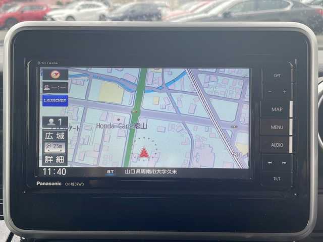 スズキ スペーシア カスタム HYBRID XS 山口県 2021(令3)年 1.6万km ブルーイッシュブラックパール3 禁煙車/社外メモリナビ/(CD/DVD/Bluetooth/フルセグTV)/バックカメラ/ドライブレコーダー(前方のみ)/両側パワースライドドア/衝突軽減ブレーキ/レーンキープアシスト/レーダークルーズコントロール/コーナーセンサー/ハーフレザーシート/D席シートヒーター/レザー調シートカバー/ステアリングスイッチ/アイドリングストップ/オートライト/LEDヘッドランプ/フォグランプ/プッシュスタート/スマートキー×２/純正アルミホイール/純正フロアマット/後席サンシェード/取扱説明書/保証書/記録簿