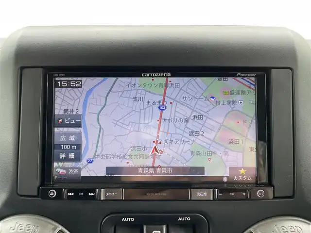 クライスラー・ジープ ジープ ラングラー アンリミテッド スポーツ 青森県 2016(平28)年 8.1万km ブラック ４WD/ETC/社外メモリナビ/・フルセグTV/・AM/FM/・Bluetooth/・DVD再生/・CD/バックサイドカメラ/クルーズコントロール/純正アルミホイール/背面タイヤ/純正フロアマット/純正ドアバイザー/横滑り防止装置/取扱説明書