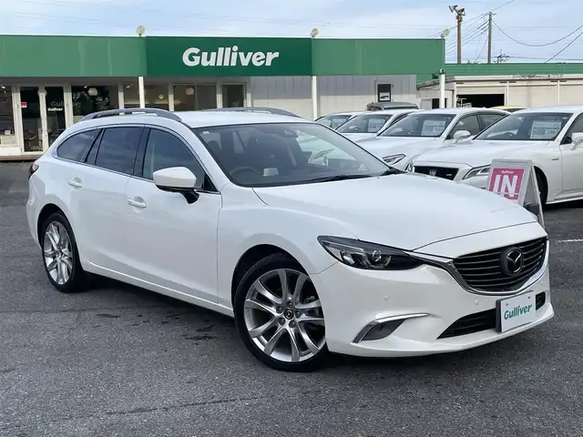 マツダ アテンザ ワゴン XD プロアクティブ 千葉県 2017(平29)年 6.7万km スノーフレイクホワイトパールマイカ 衝突軽減ブレーキ/マツダコネクトナビ/・CD/DVD/Bluetooth/フルセグ/バックカメラ/アダプティブクルーズコントロール/レーンキープアシスト/ブラインドスポットモニター/標識認識システム/ヘッドアップディスプレイ/スマートキー/前後コーナーセンサー/純正19インチアルミホイール/純正アダプティブLEDヘッドライト/フォグランプ/ルーフレール/パドルシフト/本革巻きステアリング/ETC/サイド＆カーテンエアバッグ