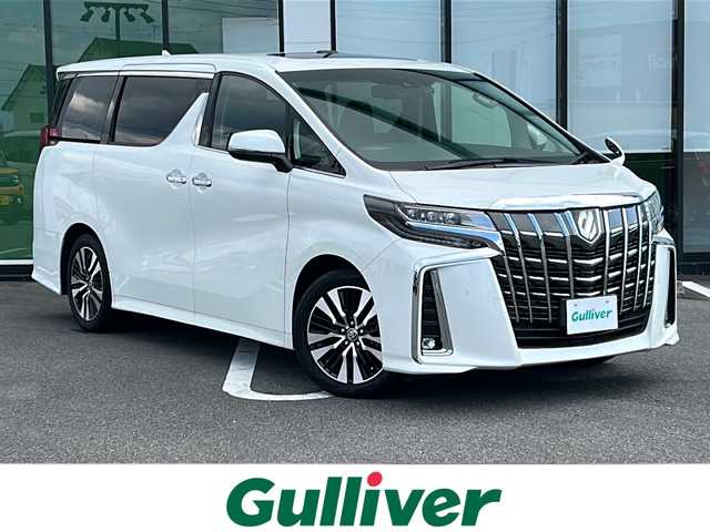 トヨタ アルファード S Cパッケージ 岐阜県 2020(令2)年 6.4万km ホワイトパールクリスタルシャイン 登録時走行距離63971km/サンルーフ/純正ナビ/フルセグテレビ/バックモニター/Blue tooth・USB入力端子/ビルトインETC/両側パワースライドドア/トヨタセーフティセンス/コーナーセンサー前後/クルーズコントロール/ドライブレコーダー前後/ＬＥＤヘッドライト/オートマチックハイビーム/オートライト/純正18アルミホイール/レーンキープアシスト/レザーシート/3列シート/パワーシート前席/シートヒーター前席/エアシート前席/オットマン/電動リアゲート/純正フロアマット/プッシュスタート/スマートキー/スペアキー1本/アイドリングストップ/ステアリングヒーター/100V充電/禁煙車