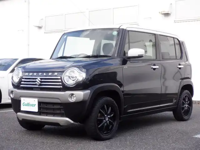 スズキ ハスラー Jスタイル Ⅱ ターボ 静岡県 2017(平29)年 9.8万km ブルーイッシュブラックパール  社外15インチアルミ/ タッチパネルオーディオ(FH-7100DVD)/ バックカメラ/ スマートキー/ プッシュスタート/ ハーフレザーシート/ 前席シートヒーター/ クルーズコントロール/ パドルシフト/ ビルトインETC/ 純正HIDヘッドライト/ フォグランプ/ 純正フロアマット/ 純正15インチアルミ有り
