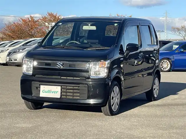 スズキ ワゴンＲ HYBRID FX 山形県 2019(令1)年 3万km ブルーイッシュブラックパール3 4WD/SDナビ/　　【CD　DVD　BT　フルセグ　USB】/シートヒーター/アイドリングストップ/フロアマット/電動格納ミラー/ヘッドライトレベライザー/ドアバイザー/リモコンキー