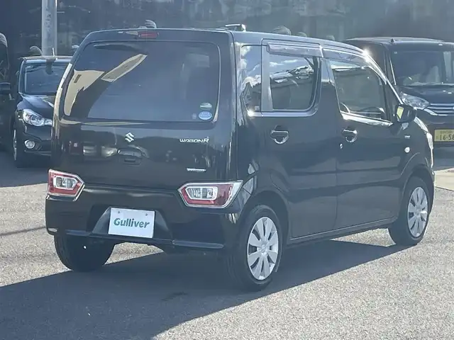 スズキ ワゴンＲ HYBRID FX 山形県 2019(令1)年 3万km ブルーイッシュブラックパール3 4WD/SDナビ/　　【CD　DVD　BT　フルセグ　USB】/シートヒーター/アイドリングストップ/フロアマット/電動格納ミラー/ヘッドライトレベライザー/ドアバイザー/リモコンキー