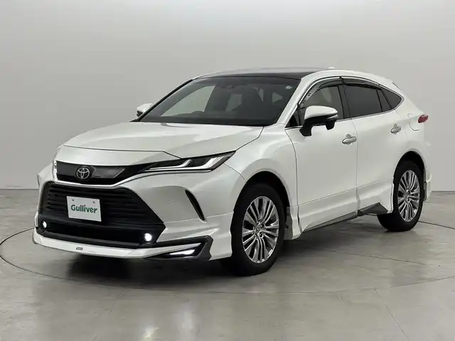 トヨタ ハリアー Z レザーパッケージ 福岡県 2020(令2)年 3.4万km ホワイトパールクリスタルシャイン 調光パノラマルーフ　/モデリスタエアロ　/純正１２．３型ＤＡナビ／フルセグTV　/バックカメラ　/ＪＢＬプレミアムサウンド　/デジタルルームミラー　/ドライブレコーダー　/ビルトインETC2.0　/トヨタセーフティセンス　/レーダークルーズコントロール　/コーナーセンサー　/衝突軽減ブレーキ　/レーンキープ　/ブラインドスポットモニター　/ヘッドアップディスプレイ　/アクセル踏み間違い防止　/シートベンチレーション／ヒーター　/パワーバックドア　/シートメモリー付きパワーシート　/純正１９インチアルミホイール