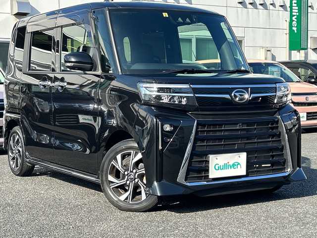 ダイハツ タント カスタム X 千葉県 2023(令5)年 0.9万km ブラックマイカメタリック ワンオーナー/スマートアシスト/・衝突回避支援ブレーキ機能/・衝突警報機能/・ブレーキ制御付誤発進抑制機能/・車線逸脱抑制制御機能/・車線逸脱警報機能/・路側逸脱警報機能/・ふらつき警報/・先行車発進お知らせ機能/・標識認識機能/・ADB（アダプティブドライビングビーム）/・サイドビューランプ/純正メモリナビ【NMZL-W73D】/フルセグTV/DVD/CD/Bluetooth/ステアリングスイッチ/アラウンドビューモニター/バックカメラ/ハーフレザーシート/・前席シートヒーター/アイドリングストップ/横滑り防止装置/電動格納ミラー/オートライト/LEDヘッドライト/LEDフォグ/純正14インチアルミホイール/取扱説明書/保証書