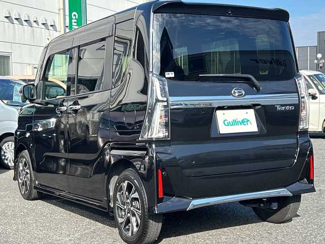 ダイハツ タント カスタム X 千葉県 2023(令5)年 0.9万km ブラックマイカメタリック ワンオーナー/スマートアシスト/・衝突回避支援ブレーキ機能/・衝突警報機能/・ブレーキ制御付誤発進抑制機能/・車線逸脱抑制制御機能/・車線逸脱警報機能/・路側逸脱警報機能/・ふらつき警報/・先行車発進お知らせ機能/・標識認識機能/・ADB（アダプティブドライビングビーム）/・サイドビューランプ/純正メモリナビ【NMZL-W73D】/フルセグTV/DVD/CD/Bluetooth/ステアリングスイッチ/アラウンドビューモニター/バックカメラ/ハーフレザーシート/・前席シートヒーター/アイドリングストップ/横滑り防止装置/電動格納ミラー/オートライト/LEDヘッドライト/LEDフォグ/純正14インチアルミホイール/取扱説明書/保証書