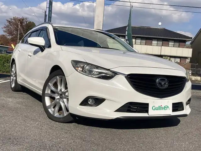 マツダ アテンザ ワゴン XD 愛知県 2014(平26)年 11.2万km スノーフレイクホワイトパールマイカ シティーブレーキサポート/ナビTV/DVDビデオ&CD/地デジ　フルセグ/Bluetoothオーディオ/バックカメラ/ステアシフト/インテリキー×3ケ/純正エンジンスターター/プッシュスタート/キセノンヘッドライト/オートライト/スマートインETC/ステアリングスイッチ/クルーズコントロール/ドライブレコーダー/純正アルミホイル