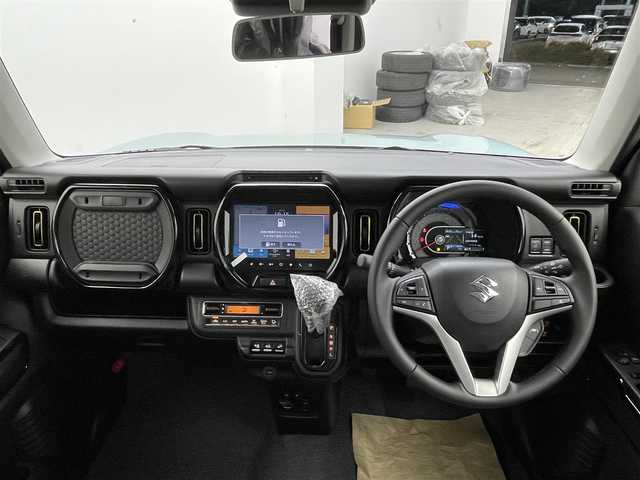 スズキ ハスラー HYBRID X 宮城県 2025(令7)年 0.1千km オフブルーメタリック/ソフトベージュメタリック 届出済み未使用車　/４WD/純正メーカーOPナビ/全方位カメラ/ApplecarPlay/アダプティブクルーズコントロール/レーンアシスト/衝突軽減/アイドリングストップ/障害物センサー/横滑り防止/ヘッドライトレベライザー/シートヒーター/ダウンヒルアシストコントロール/電動格納ミラー/スマートキー/プッシュスタート/禁煙車/スペアキー