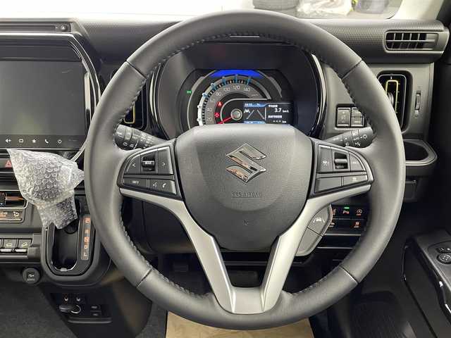 スズキ ハスラー HYBRID X 宮城県 2025(令7)年 0.1千km オフブルーメタリック/ソフトベージュメタリック 届出済み未使用車　/４WD/純正メーカーOPナビ/全方位カメラ/ApplecarPlay/アダプティブクルーズコントロール/レーンアシスト/衝突軽減/アイドリングストップ/障害物センサー/横滑り防止/ヘッドライトレベライザー/シートヒーター/ダウンヒルアシストコントロール/電動格納ミラー/スマートキー/プッシュスタート/禁煙車/スペアキー