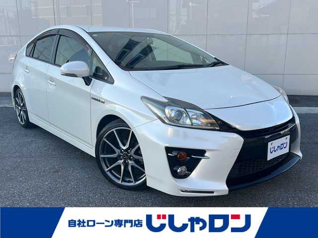 トヨタ プリウス S ツーリングセレ G’s 埼玉県 2013(平25)年 9.1万km ホワイトパールクリスタルシャイン (株)IDOMが運営する【じしゃロン熊谷店】の自社ローン専用車両になりますこちらは現金またはオートローンご利用時の価格です。自社ローンご希望の方は別途その旨お申付け下さい/社外SDナビ　CN-S310WD/　CD/DVD/DTV/Bluetooth/バックカメラ/ETC/前方ドライブレコーダー/ステアリングスイッチ/アルミペダル/純正18インチアルミホイール/純正フロアマット/プッシュスタート/スマートキー