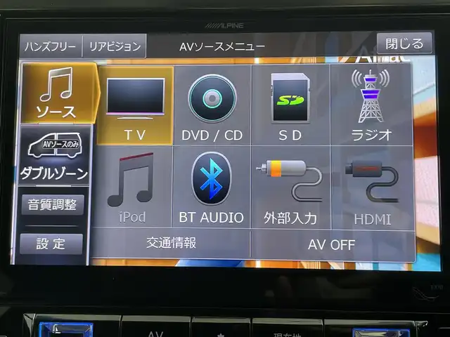 トヨタ アルファード S Cパッケージ 道央・札幌 2016(平28)年 6.8万km ホワイトパールクリスタルシャイン ・４WD/・アルパインナビ/　CD／DVD／Bluetooth／フルセグ/・バックカメラ/・アルパインフリップダウンモニター/・純正FSRガーニッシュ/・両側パワースライドドア/・純正ビルトインETC/・社外ドライブレコーダー（CSD-500FHR）/・クリアランスソナー/・横滑り防止装置/・アイドリングストップ/・電動パーキングブレーキ/・ブレーキホールド/・ステアリングヒーター/・電動リアゲート/・ハーフレザーシート/・パワーシート/・純正AW18インチ/・純正フロアマット/・LEDヘッドライト/・フォグライト/・スマートキー/・プッシュスタート