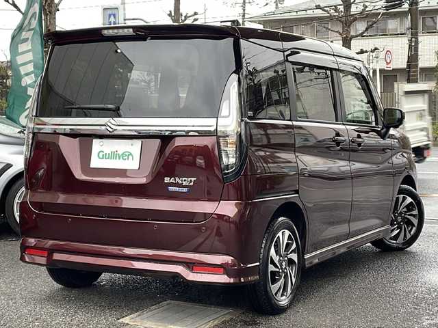 スズキ ソリオ バンディット HV MV 東京都 2021(令3)年 0.3万km メロウディープレッドパール セーフティサポート（予防安全技術）（詳細は検査員記入欄参照）/全方位モニター付メモリナビゲーション（9インチHDディスプレイ・全方位モニター）/フルセグTV・DVD/CD/BT/USB/AppleCarPlay/AndroidAuto/ワンオーナー/保証書・取説・ナビ取説/Egプッシュスタート・スマートキー×２/カラーヘッドアップディスプレイ/アイドリングストップ/前席シートヒーター/アルパイン10.1インチフリップダウンモニター（RSH10XS-R）/純正ビルトインETC/ケンウッド前後ドラレコ（DRV518S）/両側ワンタッチパワースライドドア（イージークロージャー付）/純正15インチアルミ/LEDヘッドライト・LEDフォグ＆ポジショニング・オートライト/エアロ/革巻きステア・ステアリングスイッチ/後席パーソナルテーブル＆サンシェード/充電用USB/ウィンカーミラー（電動リモート格納機能）/フロアマット・ドアバイザー/横滑り防止装置/ISOFIX