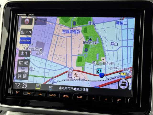 スズキ スペーシア ギア HYBRID XZターボ 福岡県 2021(令3)年 8.3万km ピュアホワイトP 純正８型ナビ（フルセグＴＶ）　/全方位カメラ　/衝突軽減　/レーンキープ　/コーナーセンサー　/両側パワースライドドア　/ルーフレール　/パドルシフト　/アイドリングストップ　/シートヒーター　/前後ドラレコ　/ＥＴＣ