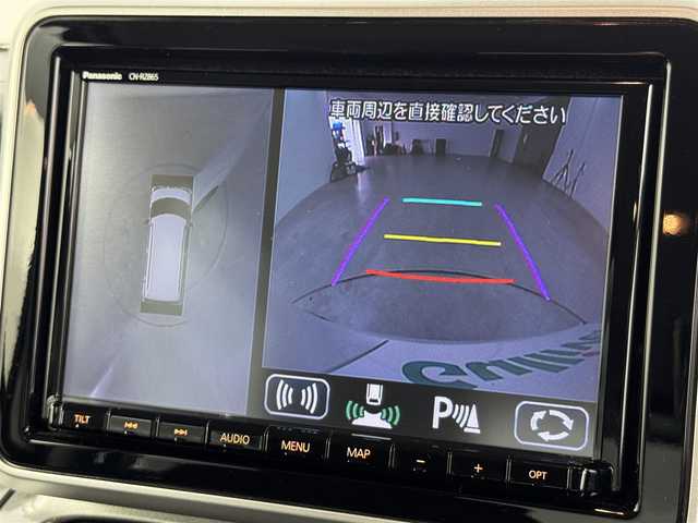 スズキ スペーシア ギア HYBRID XZターボ 福岡県 2021(令3)年 8.3万km ピュアホワイトP 純正８型ナビ（フルセグＴＶ）　/全方位カメラ　/衝突軽減　/レーンキープ　/コーナーセンサー　/両側パワースライドドア　/ルーフレール　/パドルシフト　/アイドリングストップ　/シートヒーター　/前後ドラレコ　/ＥＴＣ