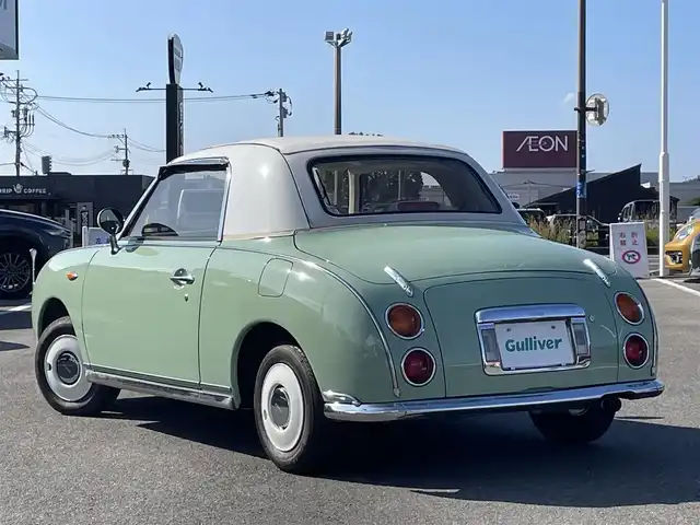日産 フィガロ フルオープントップ 長崎県 1991(平3)年 8.8万km 緑 全国2万台限定車/社外オーディオ/白本革シート/ETC