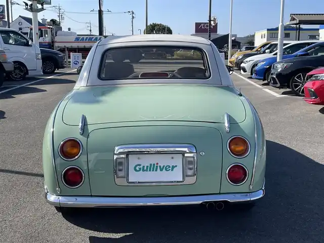 日産 フィガロ フルオープントップ 長崎県 1991(平3)年 8.8万km 緑 全国2万台限定車/社外オーディオ/白本革シート/ETC