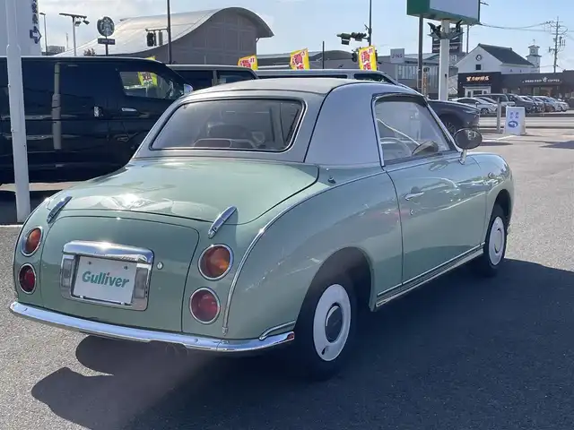 日産 フィガロ フルオープントップ 長崎県 1991(平3)年 8.8万km 緑 全国2万台限定車/社外オーディオ/白本革シート/ETC