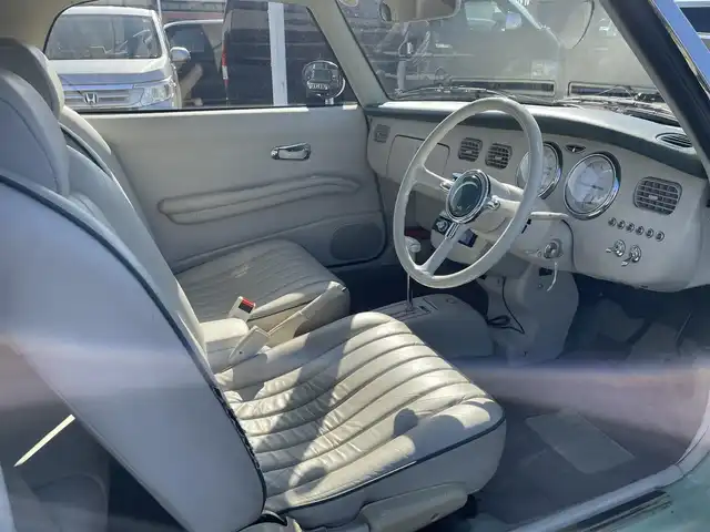 日産 フィガロ フルオープントップ 長崎県 1991(平3)年 8.8万km 緑 全国2万台限定車/社外オーディオ/白本革シート/ETC