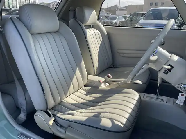 日産 フィガロ フルオープントップ 長崎県 1991(平3)年 8.8万km 緑 全国2万台限定車/社外オーディオ/白本革シート/ETC