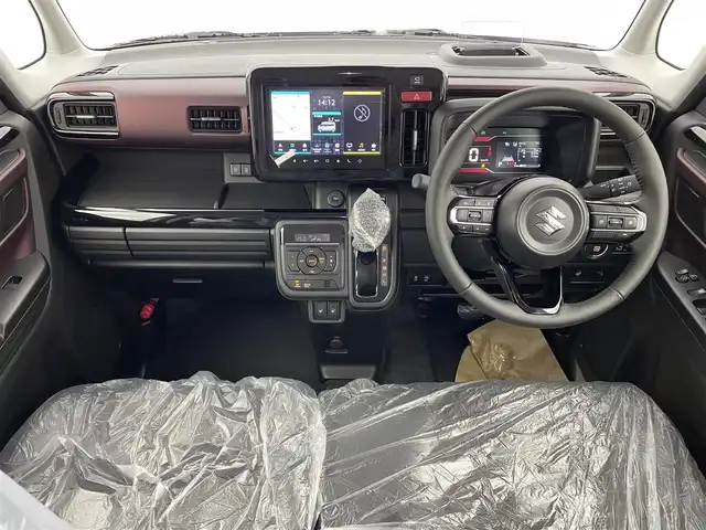 スズキ スペーシア カスタム HYBRID XS 宮城県 2025(令7)年 0.1千km ピュアホワイトP 届け出済み未使用車/４WD/純正ナビ/全方位カメラ/衝突軽減/両側パワースライドドア/障害物センサー/アダプティブクルーズコントロール/レーンアシスト/電動パーキング/ブレーキホールド/シートヒーター/ステアリングヒーター/ヘッドライトレベライザー/アイドリングストップ/横滑り防止/ヘッドアップディスプレイ/スマートキー/プッシュスタート/禁煙車