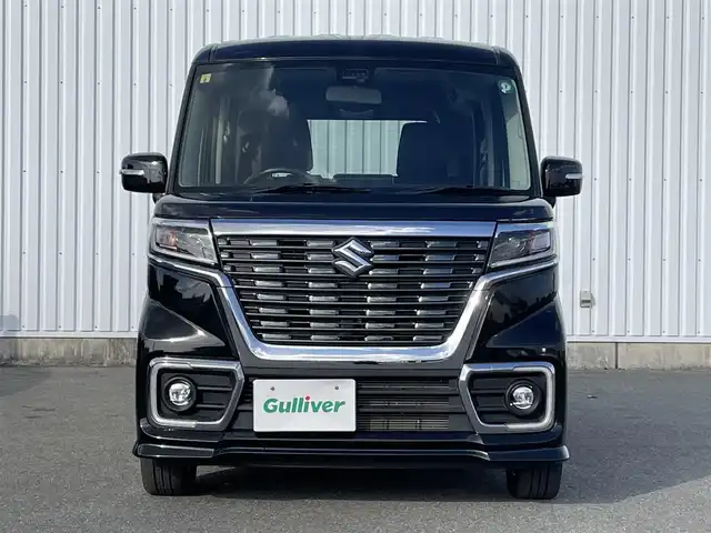 スズキ スペーシア カスタム HYBRID XS 福岡県 2020(令2)年 2.9万km ブルーイッシュブラックパール3 ナビ（CN-RZ83）/禁煙車スズキセーフティサポートコーナーセンサー両側パワスラシートヒーター純正フロアマット純正LEDヘッドライト純正15インチアルミホイールプッシュスタートスマートキー