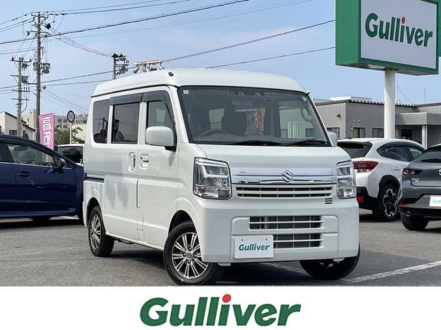スズキ エブリイ JOINターボ 青森県 2024(令6)年 1.2万km パールホワイト インタークーラーターボ/パートタイム4WD (後輪駆動ベース)/インパネCVT/ハイルーフ/社外ナビ/CD /DVD /SD /フルセグ/BT/バックカメラ/ETC/ユピテル　360°ドラレコ/後席両側ワンアクションパワースライドドア・フルオートエアコン装着車/「スズキ セーフティ サポート」/衝突被害軽減ブレーキ/デュアルカメラブレーキサポート/後退時ブレーキサポート/車線逸脱警報機能/ふらつき警報機能/誤発進抑制機能/エアバッグ　運転席・助手席/コーナーセンサー/オートライト/LEDヘッドライト/USBポート/タイプCポート/運転席シートヒーター/スマートキー×2/新車時保証書/取扱説明書