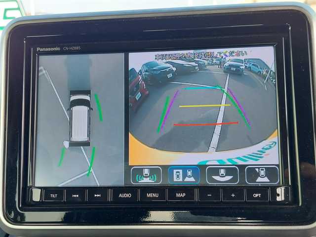 スズキ スペーシア ギア HYBRID XZ 東京都 2023(令5)年 0.8万km アクティブイエロー/ガンメタリック2トーン 純正8インチナビ(CN-HZZ885)/【FM/AM/BT/DISC/MSV/ipod/USB/SD/TV】/アラウンドビューモニター/ETC/前後ドライブレコーダー/両側電動スライドドア/レーダークルーズコントロール/シートヒーター/LEDヘッドライト/フォグランプ/バックソナー/ＴＥＲＺＯルーフラック/スペアキー×１/取扱説明書/保証書