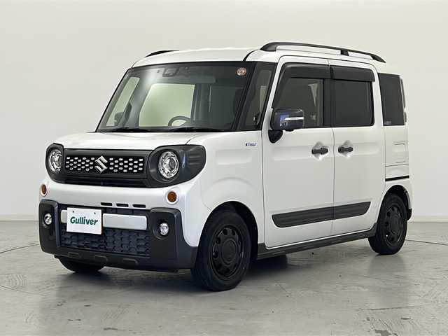 スズキ スペーシア ギア HYBRID XZターボ 宮城県 2019(令1)年 2.2万km ピュアホワイトP 禁煙車/スズキセーフティサポート/・車線逸脱抑制制御機能/・パーキングソナー/・横滑り防止装置/・ハイビームアシスト/・デュアルセンサーブレーキサポート/両側パワースライドドア/全周囲カメラ/純正8型ナビ/【地図SDカード無し】/・BT.CD.DVD.SD.USB/フルセグTV/前席シートヒーター/ビルトインETC/ドライブレコーダー(F.R)/ステアリングスイッチ/パドルシフト/革巻ステアリング/プッシュスタート/スマートキー×2/純正フロアマット/純正14インチAW/純正ドアバイザー/LEDヘッドライト/フォグランプ/ロールサンシェード/シートバックテーブル/横滑り防止機能