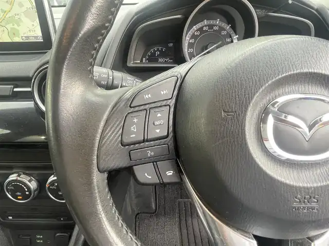 マツダ デミオ 13S 千葉県 2015(平27)年 3.8万km ダイナミックブルーマイカ 純正ディーラーナビ(AM/FM/CD/DVD/BT/フルセグ/USB)/LEDコンフォートパッケージ/スポーティパッケージ/バックカメラ/アイドリングストップ/横滑り防止機能/MT付オートマチック/ステアリングリモコン/LEDヘッドライト/電動格納ミラー/純正フロアマット/USB挿し口/シガーソケット