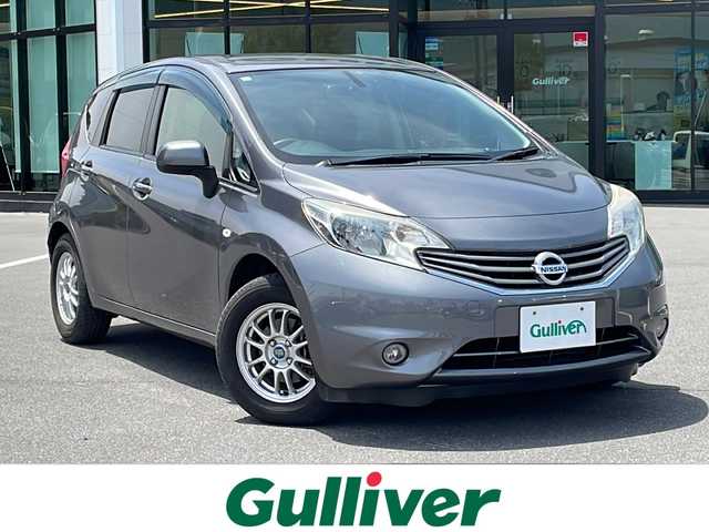 日産 ノート X 長野県 2012(平24)年 4.4万km ダークメタルグレー 純正ナビ/（MM112-W）/（CD/ワンセグ/AUX）/スマートキー/プッシュスタート/F/Rドラレコ/（ZDR-035）/ETC/LEDライト/フォグライト/社外14インチアルミホイール/冬タイヤ4本積み込み/（純正スチールホイール付き）/（185/50R14）/アイドリングストップ/電動格納ミラー/リアプライバシーガラス/ISOFIX/フロアマット/バイザー/WSRS&ABS/取扱説明書/（車両/ナビ ）/新車時保証書/記録簿/（H26.12/H27.9/H29.9/R1.9/R5.9）