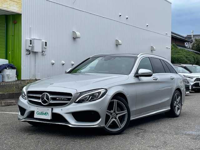 メルセデス・ベンツ Ｃ２２０ｄ ワゴン ローレウスエディション 福井県 2017(平29)年 6.1万km イリジウムシルバー 純正HDDナビゲーション/（CD/DVD/BT）/フルセグテレビ/バックカメラ/プリクラッシュセーフティ/レーンキープアシスト/サンルーフ/黒革シート/パワーシート/シートヒーター/レーダークルーズコントロール/LIM/ブルメスターサラウンドシステム/ターボ/LEDヘッドライト/ブラインドスポットモニター/電動リアゲート/クリアランスソナー/ETC2.0/純正18インチアルミホイール/パドルシフト/ルールレール/オートライト/ステアリングリモコン/プッシュスタート/スマートキー/保証書/取扱説明書