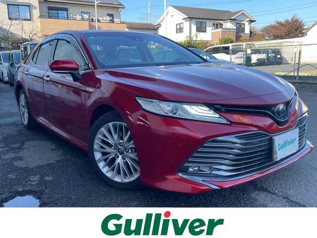 トヨタ カムリ G レザーパッケージ 千葉県 2019(平31)年 5.3万km エモーショナルレッドⅡ プッシュスタート/前後ドライブレコーダー/ビルトインETC2.0/SDナビ/AM/FM/Bluetooth接続/フルセグTV/レーダークルーズコントロール/プリクラッシュ/コーナーセンサー/車線逸脱防止装置/横滑り防止装置/BSM/パワーシート/シートヒーター/USB端子/オートライト/オートハイビーム/LEDライト、フォグライト/電動格納ミラー
