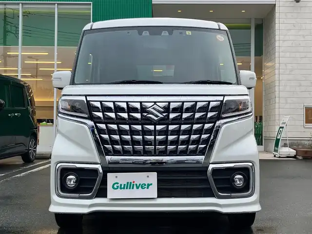 スズキ スペーシア カスタム HYBRID XS ターボ 静岡県 2023(令5)年 1.8万km ピュアホワイトP 純正９インチナビ(CD/DVD/BT/フルセグ)/全方位カメラ/ドライブレコーダー/ETC/パドルシフト/ターボ/レーダークルーズコントロール/スマートキー/スペアキー１本/USB入力端子/純正フロアマット/純正アルミホイール/両側パワースライドドア/ハーフレザーシート/D席シートヒーター/コーナーセンサー/レーンキープアシスト/盗難防止装置/オートライト/オートマチックハイビーム/LEDヘッドライト/W+サイドエアバッグ/衝突軽減システム/ヘッドアップディスプレイ/エンジンスタートボタン/パワーステアリング/パワーウィンドウ/アイドリングストップ/オートエアコン/ベンチシート/ABS