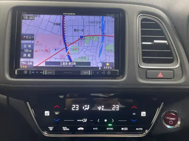 ホンダ ヴェゼル ハイブリッド Z ホンダセンシング 三重県 2017(平29)年 7.9万km ルーセブラックM /禁煙車//社外ナビ/（ＣＤ．ＤＶＤ．ＢＴ.フルセグＴＶ）//バックカメラ//レーダークルーズコントロール//シートヒーター//ハーフレザーシート//レーンキープアシスト//先行車発進おしらせ機能//パドルシフト//ビルトインＥＴＣ