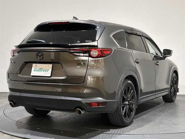 マツダ ＣＸ－８ 25S ブラックトーンED 愛媛県 2021(令3)年 4.4万km チタニウムフラッシュマイカ ワンオーナー/純正SDナビ/(Bluetooth/フルセグ)/全周囲カメラ/レーダークルーズコントロール/衝突被害軽減ブレーキ/前後コーナーセンサー/レーンキープシスト/シートヒーター(運転席/助手席/二列目)/ドライブレコーダー/ワイヤレス充電/パワーシート/シートメモリー/オートホールド/サイドサンシェード/ヘッドアップディスプレイ/ブラインドスポットモニター/ステアリングスイッチ/電動リアゲート/ETC/ドアバイザー/プッシュスタート/スペアキー/取扱説明書/保証書