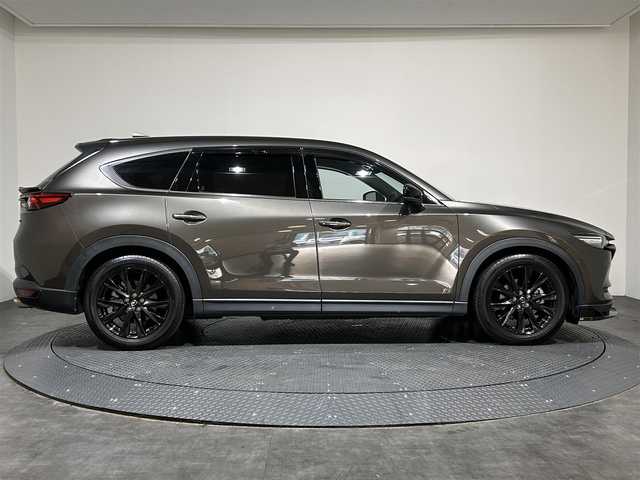 マツダ ＣＸ－８ 25S ブラックトーンED 愛媛県 2021(令3)年 4.4万km チタニウムフラッシュマイカ ワンオーナー/純正SDナビ/(Bluetooth/フルセグ)/全周囲カメラ/レーダークルーズコントロール/衝突被害軽減ブレーキ/前後コーナーセンサー/レーンキープシスト/シートヒーター(運転席/助手席/二列目)/ドライブレコーダー/ワイヤレス充電/パワーシート/シートメモリー/オートホールド/サイドサンシェード/ヘッドアップディスプレイ/ブラインドスポットモニター/ステアリングスイッチ/電動リアゲート/ETC/ドアバイザー/プッシュスタート/スペアキー/取扱説明書/保証書
