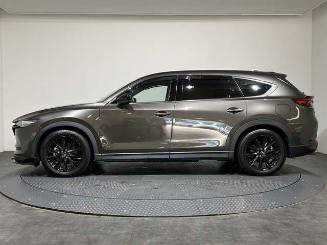 マツダ ＣＸ－８ 25S ブラックトーンED 愛媛県 2021(令3)年 4.4万km チタニウムフラッシュマイカ ワンオーナー/純正SDナビ/(Bluetooth/フルセグ)/全周囲カメラ/レーダークルーズコントロール/衝突被害軽減ブレーキ/前後コーナーセンサー/レーンキープシスト/シートヒーター(運転席/助手席/二列目)/ドライブレコーダー/ワイヤレス充電/パワーシート/シートメモリー/オートホールド/サイドサンシェード/ヘッドアップディスプレイ/ブラインドスポットモニター/ステアリングスイッチ/電動リアゲート/ETC/ドアバイザー/プッシュスタート/スペアキー/取扱説明書/保証書