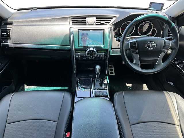 トヨタ マークＸ 250G Sパッケージ 島根県 2014(平26)年 7万km ブラック アルパイン8インチナビ/CD/DVD/DTV/Bluetooth/バックカメラ/クルーズコントロール/社外車高調/19インチアルミホイール/革調シートカバー/パワーシート/ステアリングスイッチ/パドルシフト/HIDオートライト/純正フロアマット/スマートキー/プッシュスタート /ビルトインETC/GPSレーダー