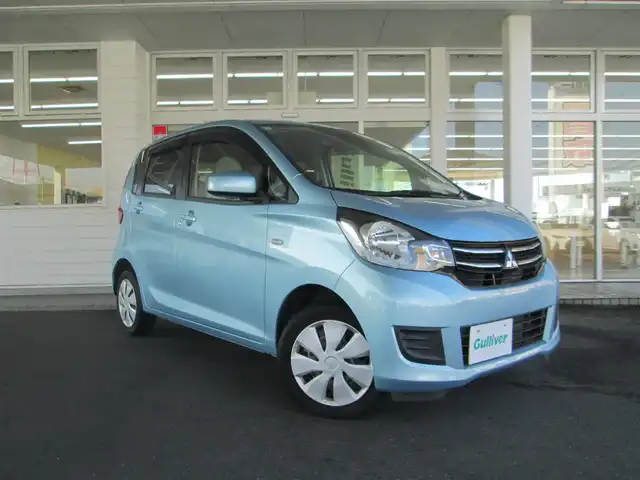 三菱 ｅＫワゴン M e－アシスト 千葉県 2017(平29)年 2.2万km ウィーターブルーM ワンオーナー/純正SDナビ、フルセグTV/オーディオ【CD/BT/SD/AUX】/衝突被害軽減ブレーキ/前方ドライブレコーダー/運転席シートヒーター/アイドリングストップ/横滑り防止装置/電動格納ミラー/レベライザー/キーレスエントリー/新車整備手帳/取扱説明書/スペアキー