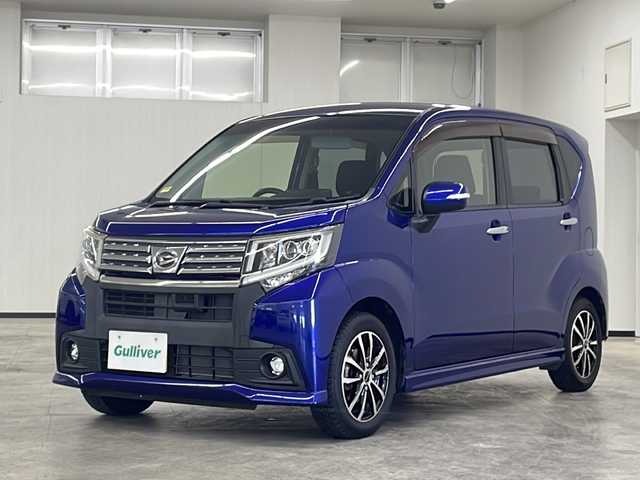 ダイハツ ムーヴ カスタム X ハイパー SA 長崎県 2015(平27)年 6.2万km ディープブルークリスタルマイカ 禁煙車/三菱メモリーナビ/バックカメラ/ETC/パーキングアシスト/Bluetooth/ステアリングリモコン/衝突軽減ブレーキ/ECO IDLE/電動格納ミラー/オートライト/LEDヘッドライト/フォグランプ/ドアバイザー/社外フロアマット/社外アルミ/USB入力端子/スペアキー/取扱説明書/保証書
