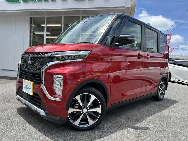 三菱 ｅＫクロススペース T プラスエディション 愛知県 2022(令4)年 0.7万km アメジストブラック/レッドM ワンオーナー/純正ナビ/フルセグテレビ/Bluetooth/純正アルミホイール/両側パワースライドドア/全方位カメラ/衝突被害軽減ブレーキシステム/マイパイロット/アダプティブクルーズコントロール/踏み間違い衝突防止アシスト/車線逸脱防止支援機能/コーナーセンサー/プッシュスタート/ミュージックストッカー/防眩式ミラー/パドルシフト/純正マット/取説、保証書あり