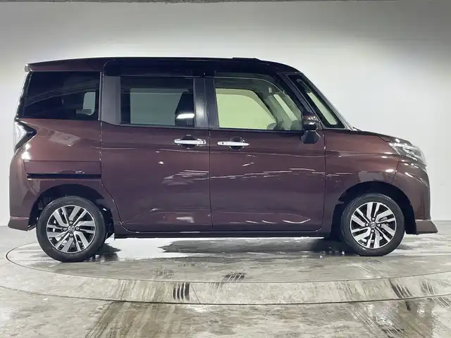 トヨタ ルーミー カスタムG 福岡県 2022(令4)年 1.1万km プラムブラウンパールクリスタルシャイン プッシュスタート/両側パワースライドドア/アイドリングストップ/オートブレーキホールド/純正LEDヘッドライト/シートヒーター/ドアバイザー/フォグランプ/保証書/スペアキー