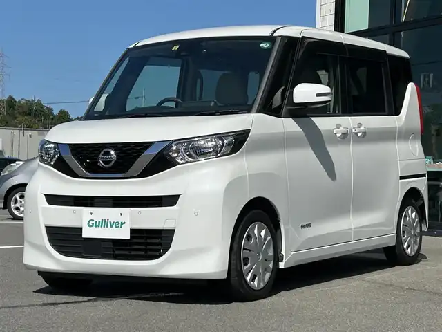 日産 ルークス X 愛媛県 2020(令2)年 5.5万km ホワイトパール 純正9型ナビ/全周囲カメラ/左側電動スライドドア/ハンズフリースライド/ドライブレコーダー/クリアランスソナー/後席サーキュレーター/アイドリングストップ/電格ミラー/純正ドアバイザー/後席サンシェイド/現状サマー(鉄)(155/65/R14)/BRIDGESTONE NEWNO/禁煙車
