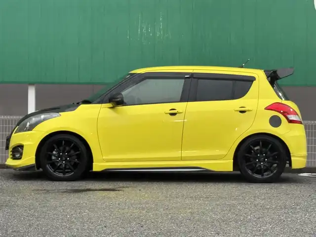 スズキ スイフト スポーツ 千葉県 2014(平26)年 3.1万km チャンピオンイエロー 社外7インチHDDナビ/フルセグTV/CD/DVD/BT/ETC/バックカメラ/シートヒーター/社外フルエアロ/ディスチャージヘッドライト/フォグランプ/バックフォグ/オートライト/社外17インチAW