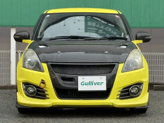 スズキ スイフト スポーツ 千葉県 2014(平26)年 3.1万km チャンピオンイエロー 社外7インチHDDナビ/フルセグTV/CD/DVD/BT/ETC/バックカメラ/シートヒーター/社外フルエアロ/ディスチャージヘッドライト/フォグランプ/バックフォグ/オートライト/社外17インチAW